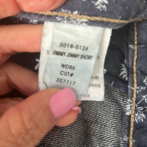 Paige Jimmy Jimmy Short Dark Blue Cutoff Distressed Frayed Women’s Shorts Sz 24 - Picture 10 of 11